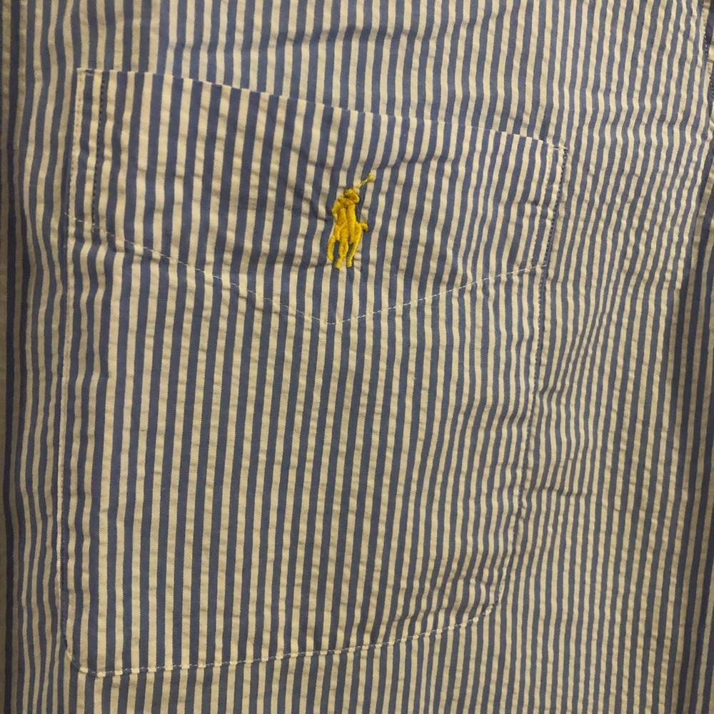 NWOT Polo Ralph Lauren RL Untucked Fit Seersucker Short Sleeve Shirt Sz 5XB 5XL - Picture 4 of 8